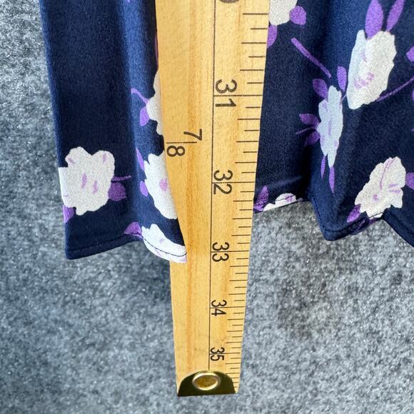 J. Crew Skirt Womens 16 Blue Midi Pleated Scattered Peony Floral Business Preppy - Picture 9 of 13